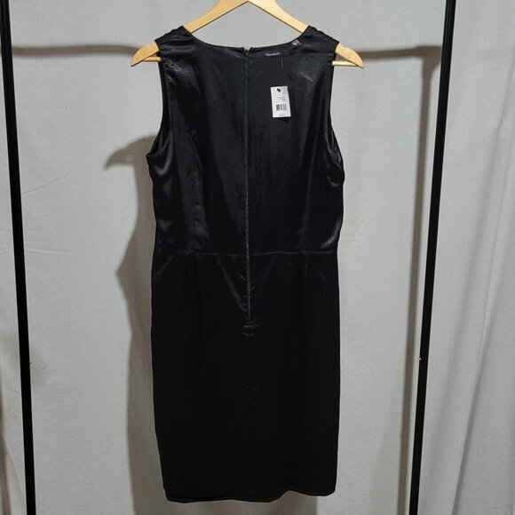 Tahari dress Jayden sleeveless satiny LBD little black dress evening formal new - Picture 12 of 16